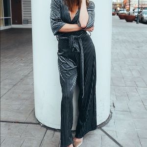 Velvet crushed blue Jumpsuit